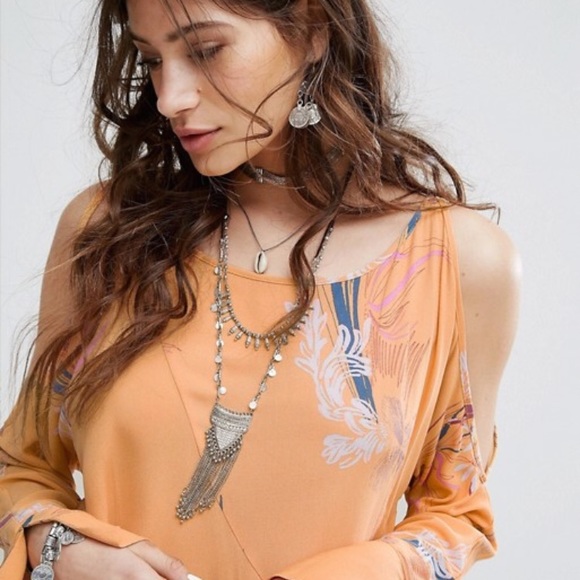 Free People Clear Skies Orange Dress - Picture 4 of 8